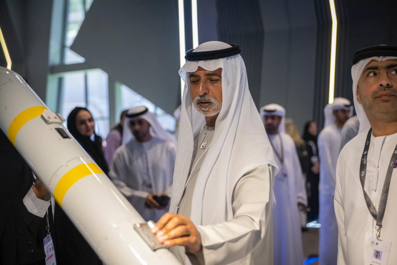 HE Sheikh Nahyan bin Mubarak Al Nahyan visit to Tawazun Council Chalet at IDEX 2023